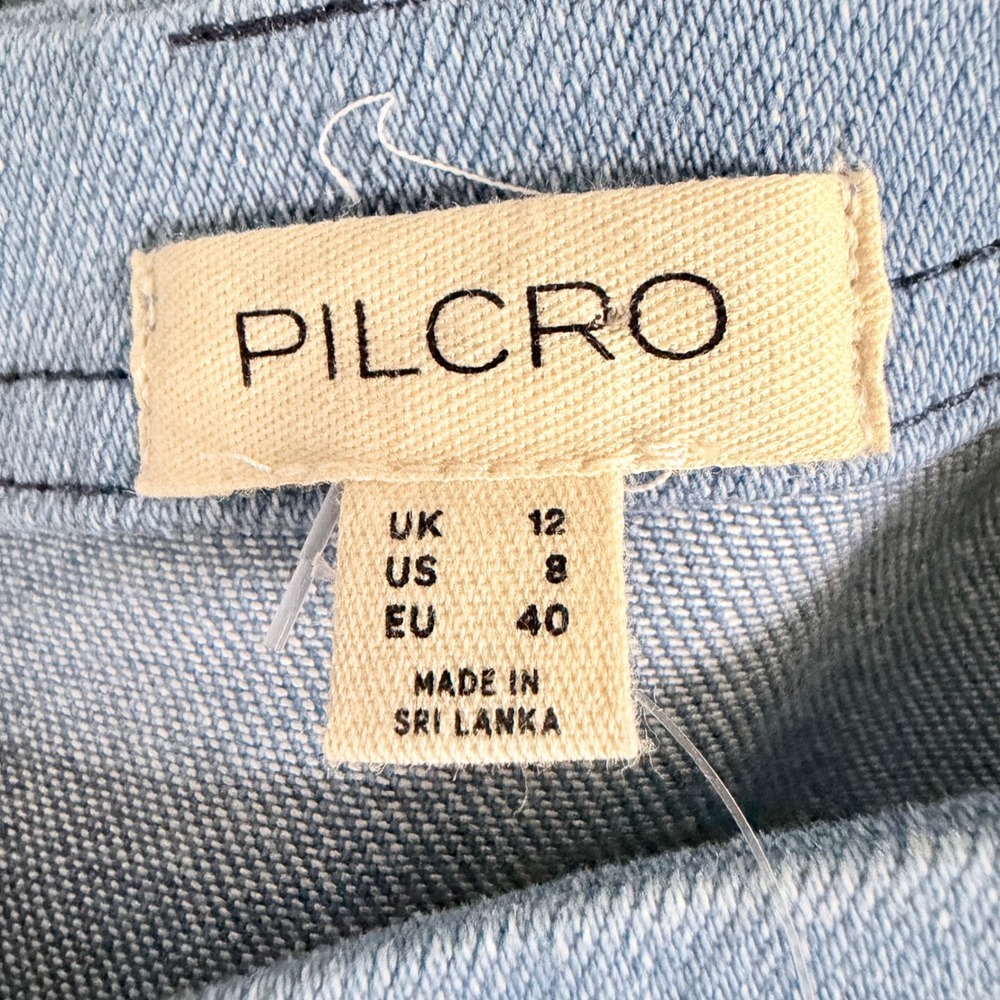 Pilcro Two-Tone Blue Denim Mini Dress - Picture 5 of 9